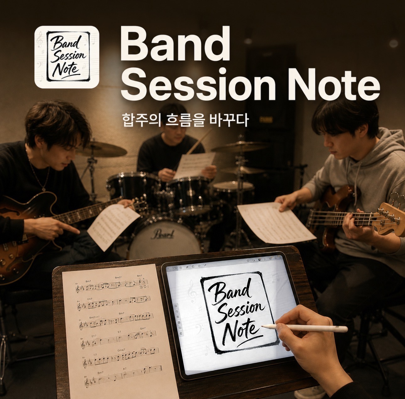 Band Session Note — 합주의 흐름을 바꾸다. 합주실에서 아이패드로 악보를 그리는 밴드